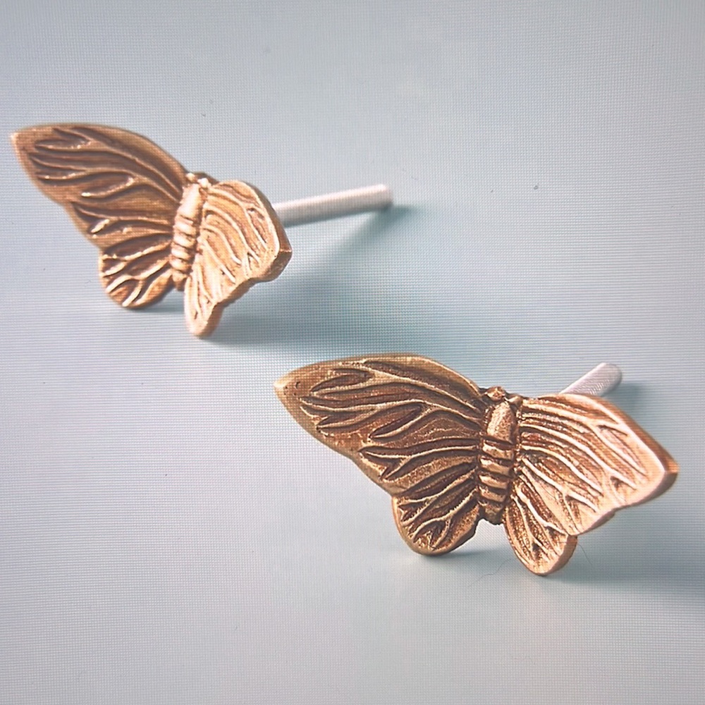 Anthro Bronze Melody Butterfly Knobs, Set of 2